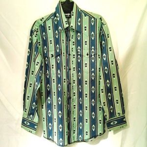 Wrangler Western Chevron/Stripe Button Shirt Men L